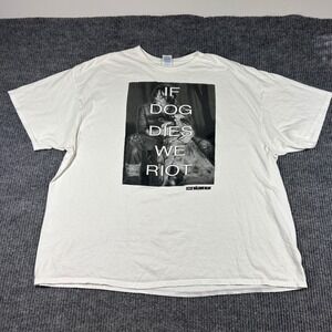 The Walking Dead Daryl Dixon If Dog Dies We Riot T-Shirt Mens 3XL White Delta